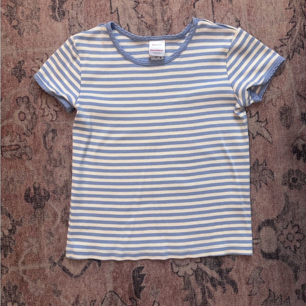 Hanna Andersson Classic Blue & White Stripe Kids Tee